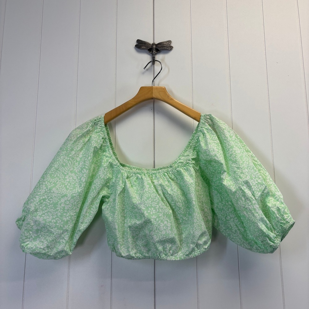 Billabong  Boho Cottage Floral Crop Top Women Size M Festival Peasant Summer